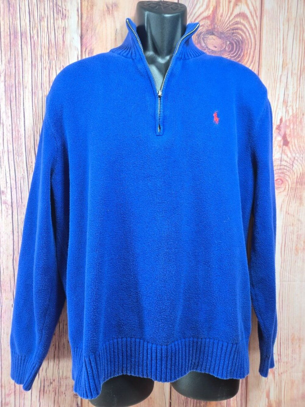 Polo Ralph Lauren Mens Premium Blue Cotton Sweater XL